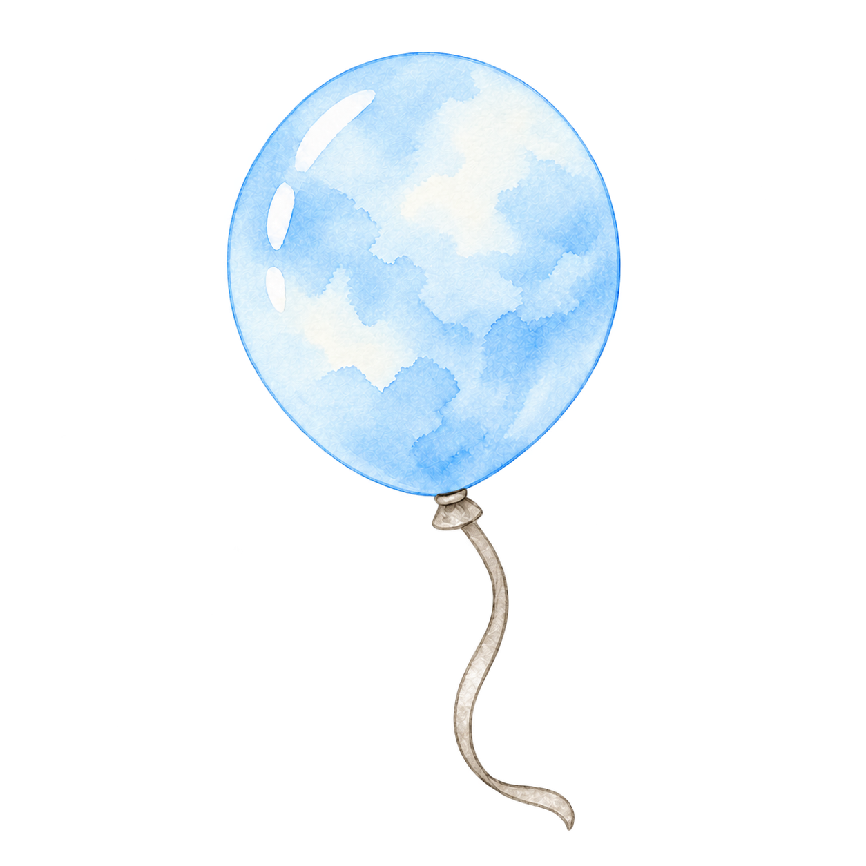水彩の風船（あお）