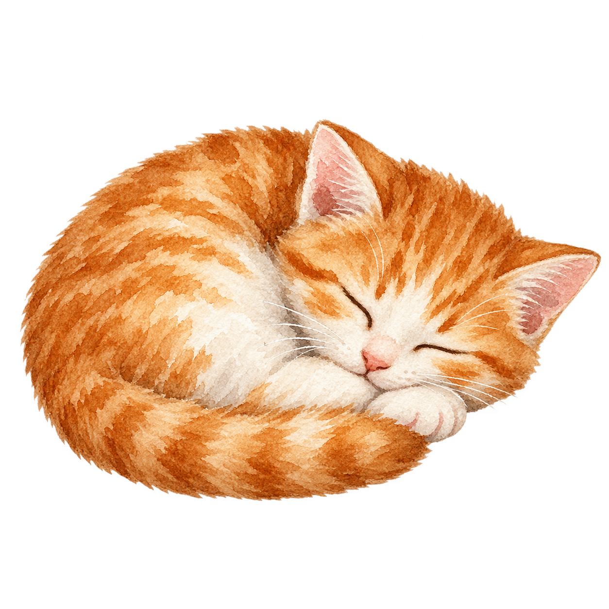 水彩のねこ（ねている）
