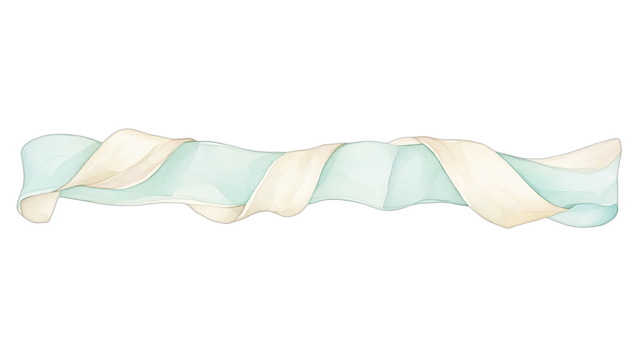 水彩のリボン線