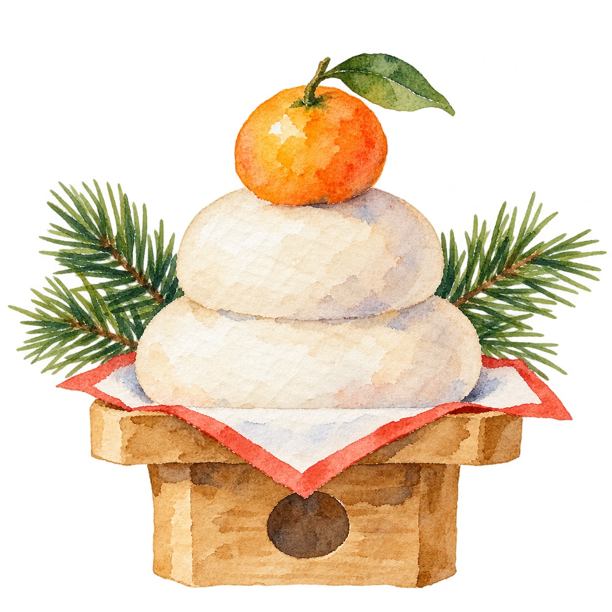 1月のかがみもちとみかんイラスト