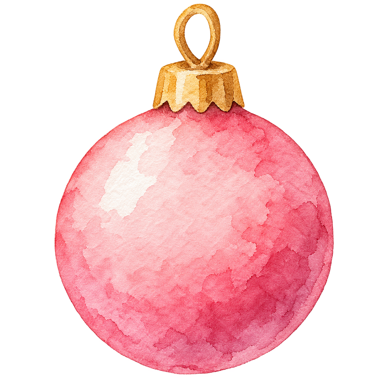 水彩のクリスマスオーナメント
